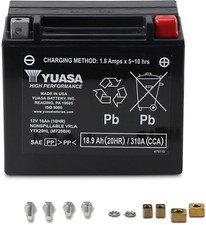 Yuasa Factory Activated Maintenance Free AGM Battery YTX20HL Buell/Harley picture