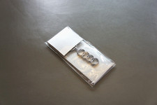 New Genuine OEM Audi Basic Classic Logo Silver Stainless Steel Keychain Key Ring picture
