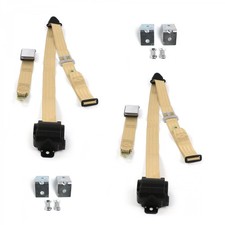 Early Cars 1933 - 1934 Airplane 3pt Tan Seat Kit w/Brackets-2 Belts  picture