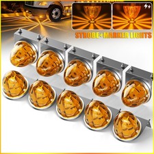 10x Amber Truck LED Star Watermelon Lights w/ Brackets Side Marker Lamp 12-24V picture