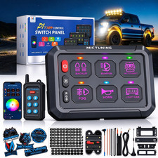MICTUNING 12v Wireless RGB 6 Gang Switch Panel Remote/App Control LED Relay Box picture