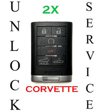 2X OEM CORVETTE REMOTES KEY FOBS UNLOCK SERVICE FLASH REFLASH ERASE RENEW CLEAR picture