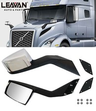 Chrome Hood Mirrors LH&RH Pair For Volvo VNL 2004-2017 With Nuts Mounting Plates picture