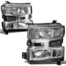 Fit 19-21 Chevy Silverado 1500 WT Custom Trail Boss Chrome/Clear Headlight Lamp picture