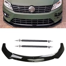 For Volkswagen Passa Front Bumper Lip Spoiler With Strut Rod Gloss Black Body picture