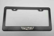 Laser Engraved stainless steel fit Cadillac Black LICENSE PLATE FRAME picture