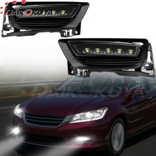 For 2013 2014 2015 Honda Accord 4DR Sedan LED Fog Lights Clear Lens Bumper Lamps picture