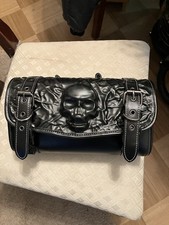 Motorcycle Tool Bag Brand New 3D SKULL Heavy Duty With Mounting Straps picture