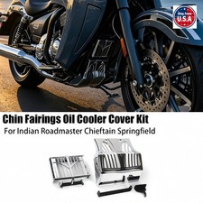 Chrome For Indian Chieftain Springfield Lower Chin Fairing Oil Cooler Cover picture