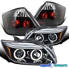 Fits 2005-2010 Scion tC Polished Black LED Halo Projector Headlights+Tail Lamps picture