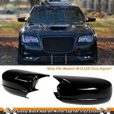 FOR 11-23 CHRYSLER 300 M STYLE GLOSS BLACK ADD-ON SIDE MIRROR COVER CAP OVERLAY picture