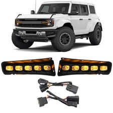 LED Bumper Fog Light Turn Signal DRL 2/4 Door 5 LEDs For Ford Bronco 2021-2025 picture