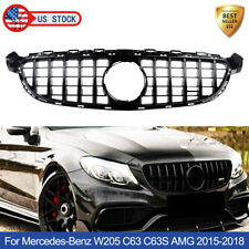 Gloss Black GT R Grille Grill For Mercedes-Benz W205 C63 C63S AMG 2015-2018 picture