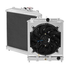 2-Row Aluminum Radiator+Shroud Fan For Honda Civic EK EG B16 1992~2000 1999 1998 picture