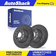 Rear Drilled Slotted Brake Rotors Pair for VW, Tiguan 2009-2017, AWD FWD L4 2.0L picture