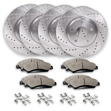 Front & Rear Drilled Brake Rotors + Pads for Chevy Equinox Malibu GMC Terrain picture