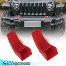 Bumper Tow Hook Covers (Upgrade) For Jeep Wrangler JK/JL Gladiator 2007-2023 Red picture