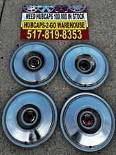 1965 Chrysler Newport Set Of 4 14” Hubcaps 4 Oem Stainless Red Black  Accents picture