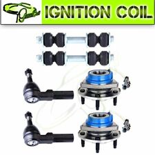 6 pc Kit 2 Front Wheel Hub and Bearing FWD w/ ABS + 2 Tie Rod + 2 Sway Bar Link picture