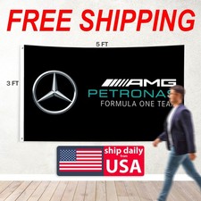 Mercedes Benz 3x5FT Flag Banner AMG F1 Man Cave Garage Shop Fast Shipping picture
