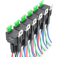 6 PCS 12V 5 Pin Fuse Relay Switch Harness Set 30A Universal SPDT 14 AWG Fuse USA picture
