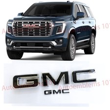 New 2025-2026 GMC Yukon Denali XL Front & Rear replacement Chrome Black Emblems picture