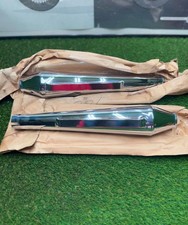 Harley Antique Knucklehead Flathead Panhead Chrome Muffler Set Bobber picture
