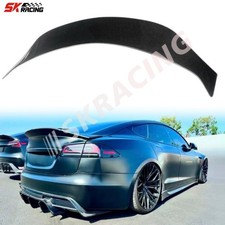 Dry Twill/Forged Carbon Fiber Rear Trunk Spoiler Wing Fits Tesla Model S 2021-24 picture