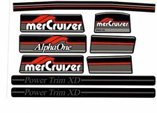 MERCRUISER  MOST COMPLETE ALPHA ONE GEN ONE W/GRAY RAMS STICKER SET picture