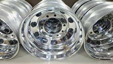 ALUMINUM HUB PILOT 22.5 HIGH POLISHED 8.25 WIDE REAR WHEEL picture