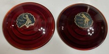 Early PAIR vintage RED GLASS 308 lens Car TRUCK tail Light STOP lamp 3-3/16” picture