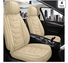 Pariitadin Leather Car Seat Covers Full Set, Waterproof Breathable Faux Leather picture