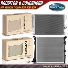 2Pcs Aluminum Radiator & AC Condenser Cooling Kit for Hyundai Tucson 2016-2018 picture
