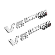 V8 BiTurbo 4Matic+ Emblem Side Fender 3D Chrome Badge For AMG CL63 E63 CLS SLK picture