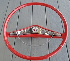 Vintage 1959-1960 Chevrolet Steering Wheel Red Original Condition See Photos picture
