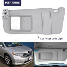 Light Gray Driver Side Car Sun Visor w/Light & Mirror For Toyota Venza 2009-2016 picture