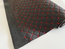GRAY/RED  Diamond Stitch Embossed Fabric Lining Car Upholstery 165cmx100cm picture