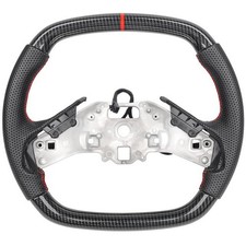 For Corvette C8 2020+ 3K Carbon Fiber Flat Bottom D-Shape Racing Steering Wheel picture