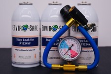 Enviro-Safe Stopleak for R1234YF, 3 cans and Economy Gauge, Stop Leaks Now picture