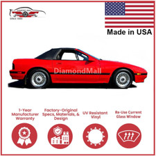 Convertible Soft Top Fits 1988-1992 Mazda RX-7 Pinpoint Vinyl Black, Top Only picture