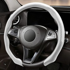 Non-Slip 5D Carbon Fiber Steering Wheel Cover - Breathable Comfortable Grip | US picture