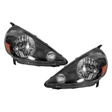 For Honda Fit 2007-2008 Factory Halogen Headlights Black Housing Set Left&Right picture
