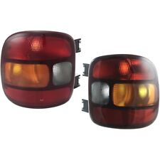Halogen Tail Light Set For 1999-03 Chevy Silverado 1500 To 11-01 Ambr/Clr/Rd 2Pc picture