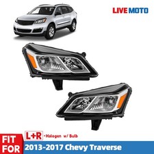 For 2013-2017 Chevy Traverse Halogen Type Headlights W/Bulb Pair Left+Right picture