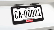 SUPREME [Original Edition] License Plate Frame Black Metal | Flashy Unique USA picture