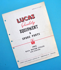 1962 BSA Motorcycle Manual Lucas Electrical Parts Catalog A7 A10 B32 B34 A50 A60 picture
