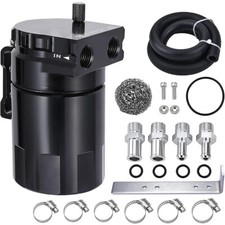 Universal Oil Catch Can Kit Reservoir Baffled Tank Aluminum Car Truck 300ml picture