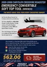 2005–2008 Chrysler Crossfire Convertible Soft Top Tool & 6mm Allen Wrench picture