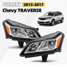 Halogen Type Headlight With Bulb For 2013-2017 Chevy Traverse Left+Right Pair picture