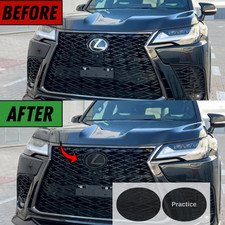 FOR 2022-2026 LEXUS LX FRONT EMBLEM SMOKE TINT  VINYL OVERLAY DECAL PPF picture